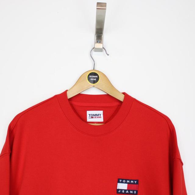 Tommy Hilfiger Jeans Red Cotton Sweatshirt Jumper