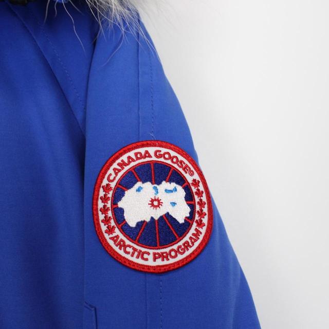 Canada Goose Blue PBI Chilliwack Bomber Down Jacket with Fur Trim