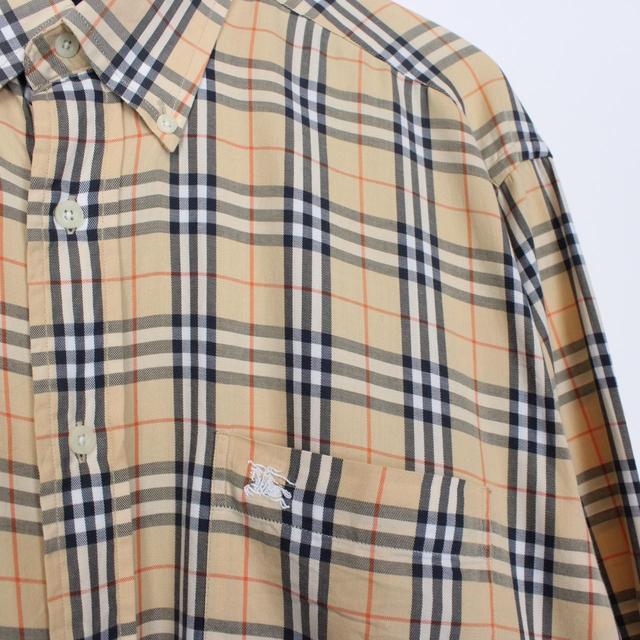 Vintage 00s Burberry London Beige Nova Check Long Sleeve Shirt