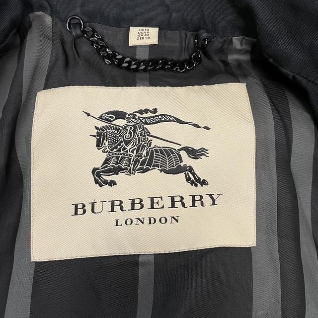 Burberry London Black Nova Check Double Breasted Belted Trench Coat