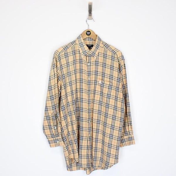 Vintage 00s Burberry London Beige Nova Check Long Sleeve Shirt