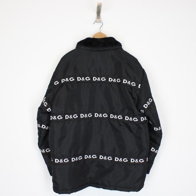 Vintage 90s Dolce &amp; Gabbana Black and White Padded Taped Jacket