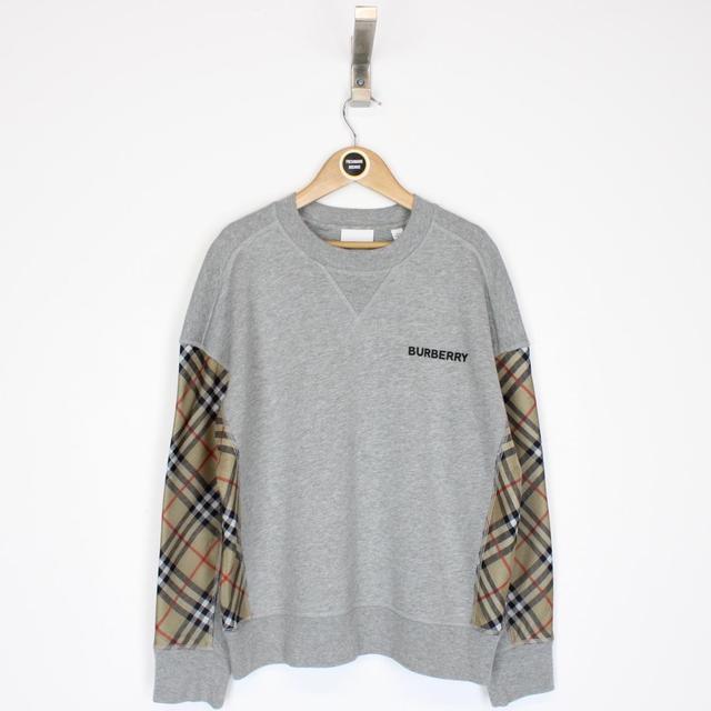 Burberry Grey and Tan Hamilton Nova Check Sweatshirt Jumper