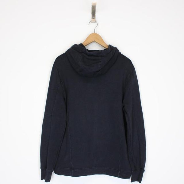 CP Company Navy Blue Cotton Goggle Hoodie Jumper