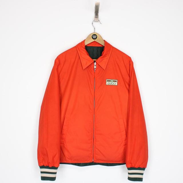 Gucci Green and Orange GG Monogram Reversible Nylon Jacket