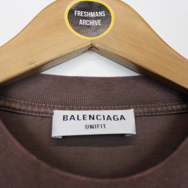 Balenciaga Brown Logo Print Short Sleeve T-Shirt