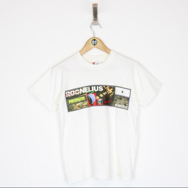 Vintage 1997 Bape x Cornelius Rocnelius White Short Sleeve Graphic Spellout