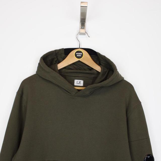 CP Company Khaki Green Cotton Goggle Hoodie Jumper