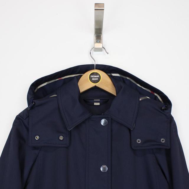 Burberry Brit Navy Blue Nova Check Coat with Removable Wool Lining