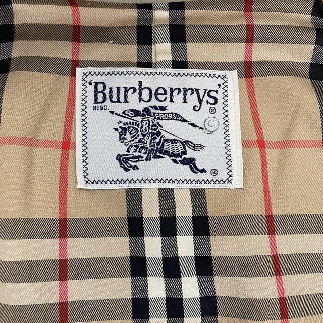 Vintage 90s Burberry Beige Nova Check Single Breasted Trench Coat