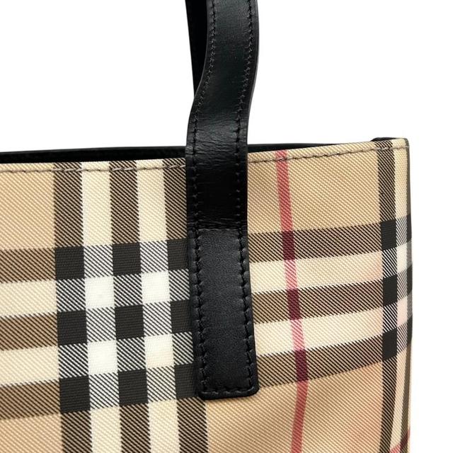 Burberry Tan Brown Nova Check PVC/Leather Tote Bag