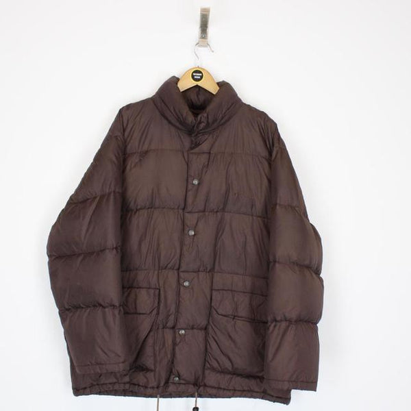 Vintage 90s Champion Brown Full Zip Nylon Waterproof Down Puffer Jacket Jacket