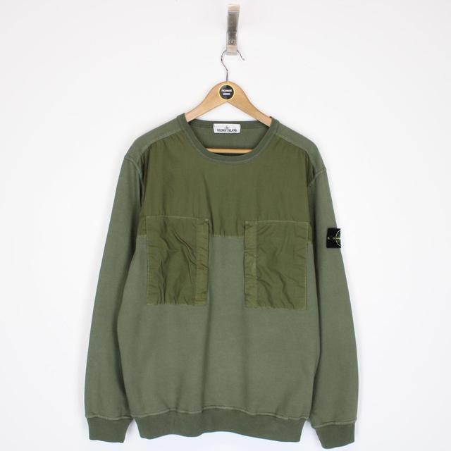 Stone Island SS 2022 Green Cotton Sweatshirt Jumper