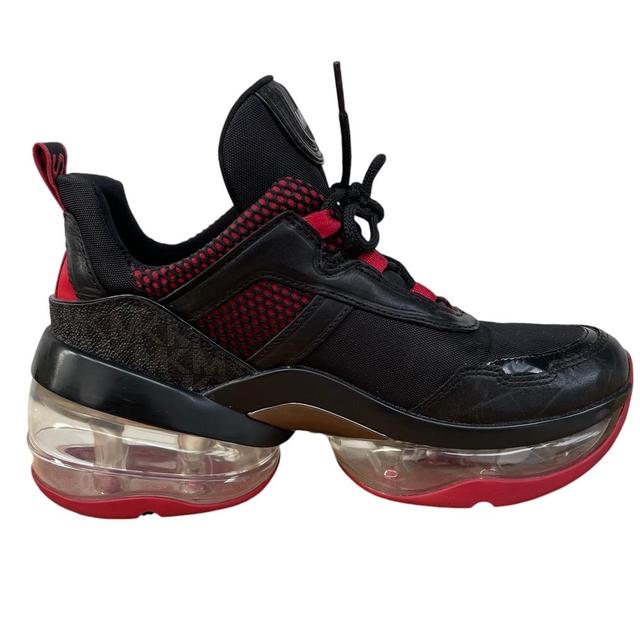 Michael Kors Black and Red Olympia Extreme Logo Trainers