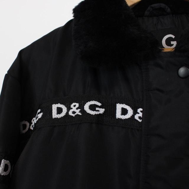 Vintage 90s Dolce &amp; Gabbana Black and White Padded Taped Jacket