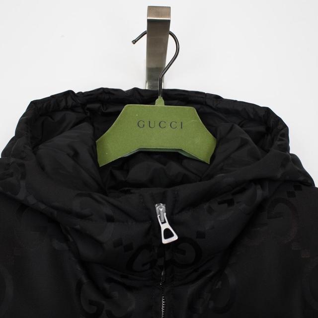 Gucci Black Jumbo GG Monogram Canvas Down Puffer Jacket