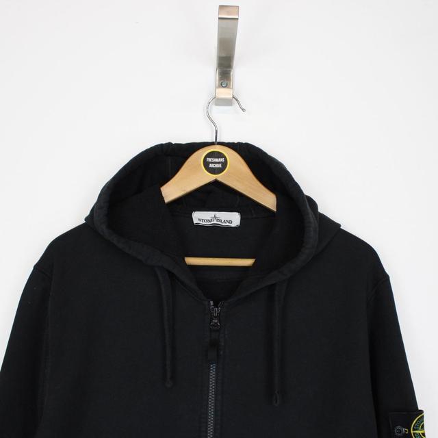 Stone Island AW 2020 Black Full Zip Cotton Hoodie Jumper