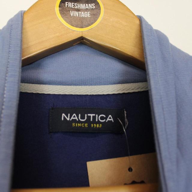 Vintage 00s Nautica Blue 1/4 Zip Sweatshirt Jumper