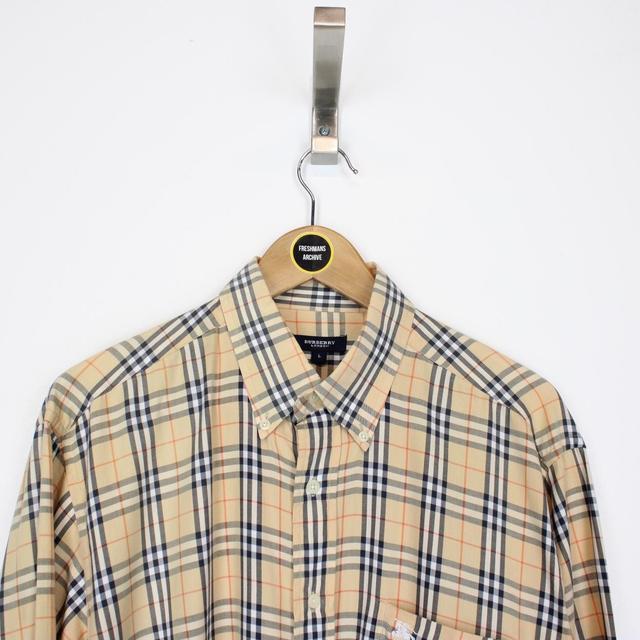 Vintage 00s Burberry London Beige Nova Check Long Sleeve Shirt