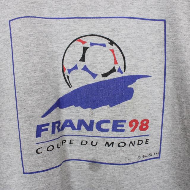 Vintage France 1998 World Cup Grey Crew Neck Spellout Sweatshirt Jumper