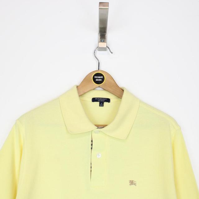 Vintage 00s Burberry London Yellow Nova Check Short Sleeve Polo Shirt