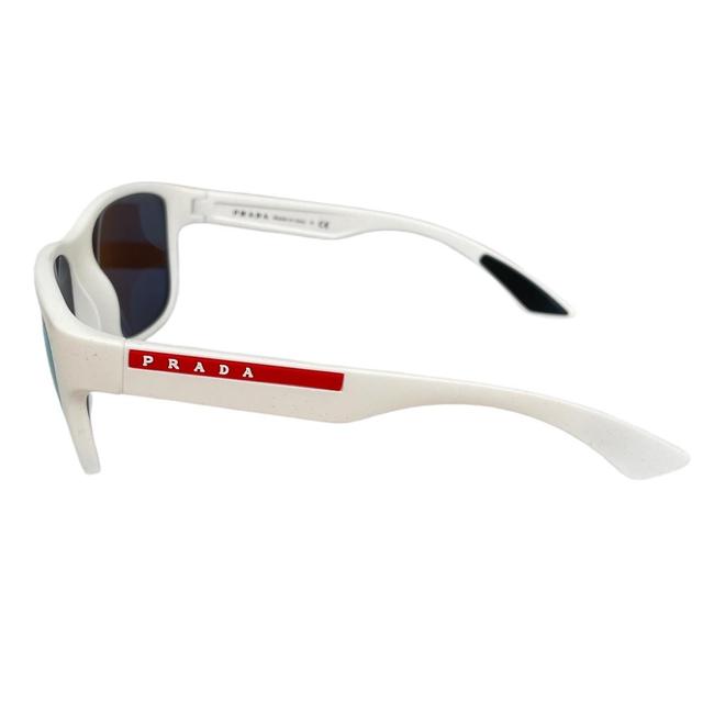 Prada Sport Linea Rossa White Rubber Square Sunglasses