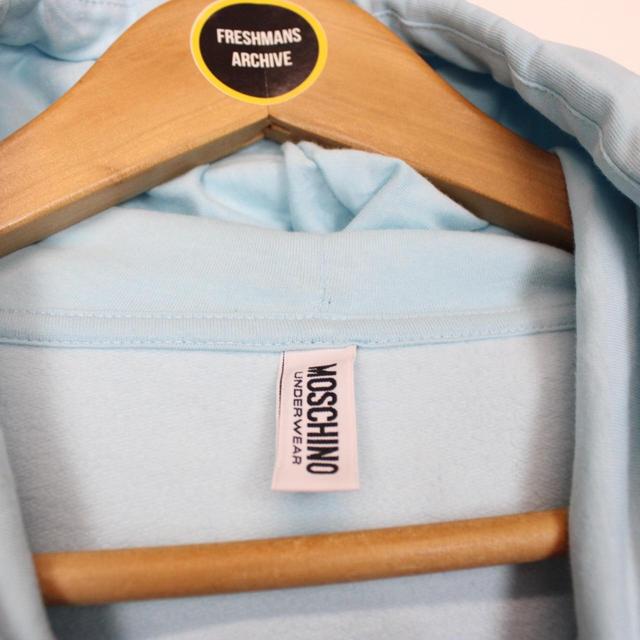 Moschino Underwear Light Blue Tape Logo Arm Hoodie Jumper