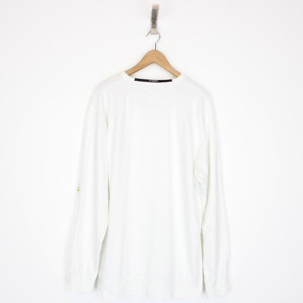 CP Company White Cotton Logo Sweatshirt Jumper