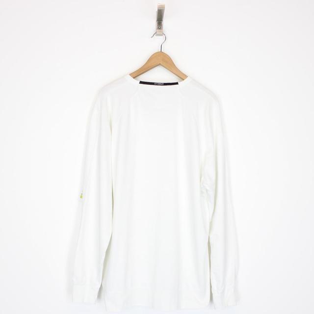 CP Company White Cotton Logo Sweatshirt Jumper