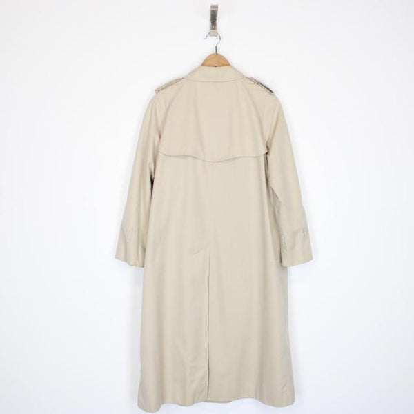 Vintage 90s Burberry Beige Nova Check Double Breasted Trench Coat