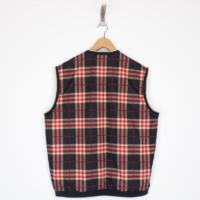 Burberry Golf Black, Red and Cream Nova Check Reversible Vest Jacket