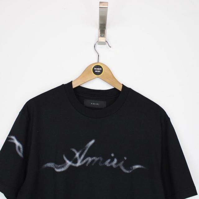 Amiri Smoke Print Black Short Sleeve Cotton T-Shirt