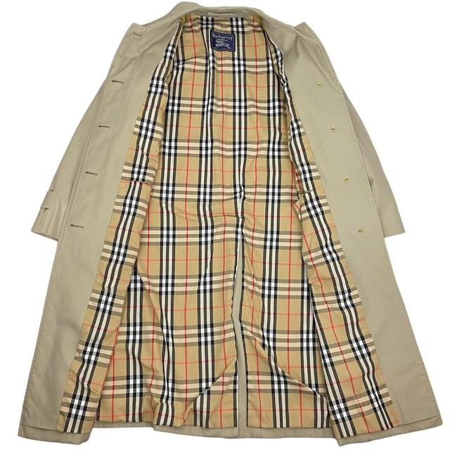 Vintage 90s Burberry Tan Brown Nova Check Single Breasted Trench Coat