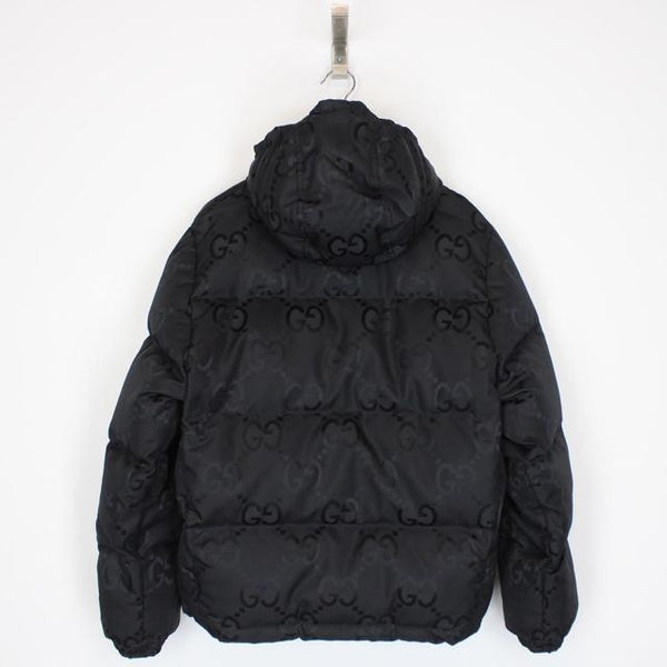 Gucci Black Jumbo GG Monogram Canvas Down Puffer Jacket