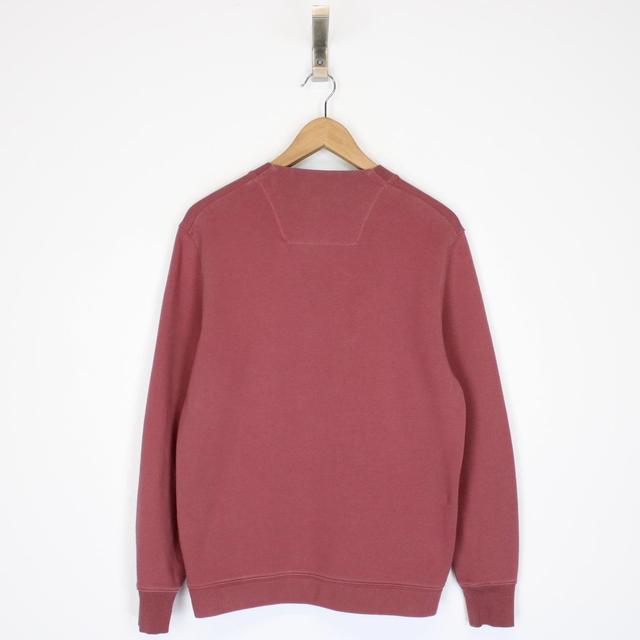 CP Company Burgundy Diagonal Fleece Cotton Sweatshirt Jumper