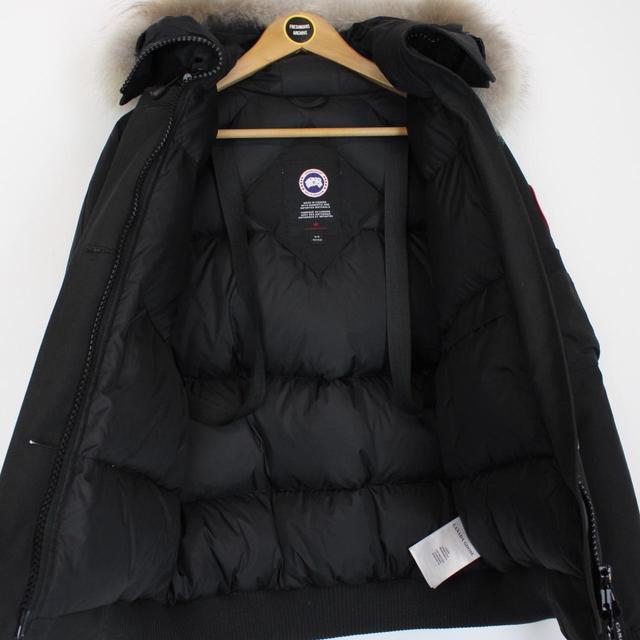 Canada Goose Black Chilliwack Bomber Down Jacket with Fur Trim