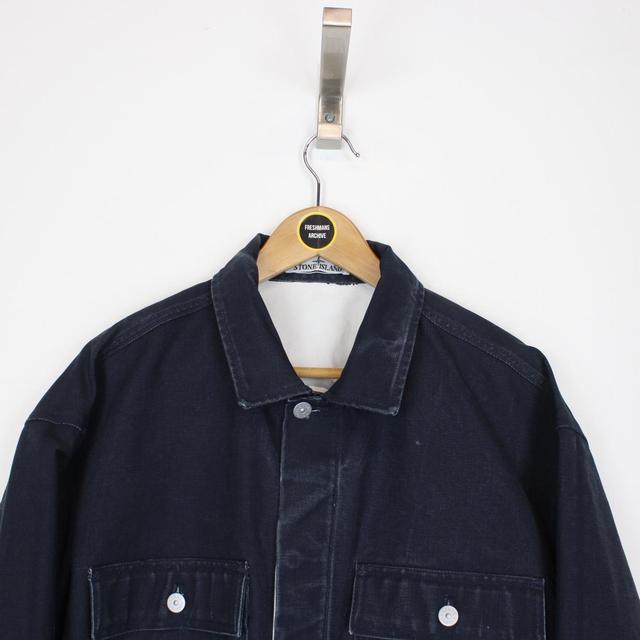 Stone Island Marina AW 2023 Navy Blue Button Up Denim Jacket