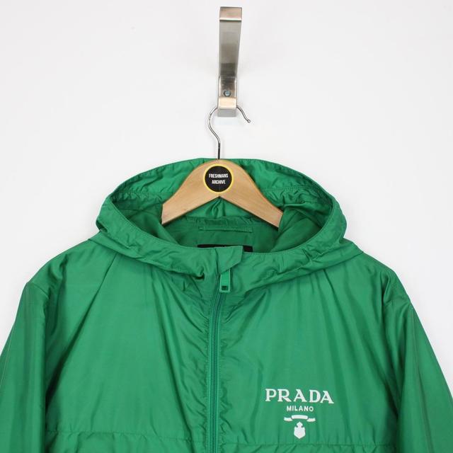 Prada Re-Nylon Green and White Full Zip Windbreaker Jacket