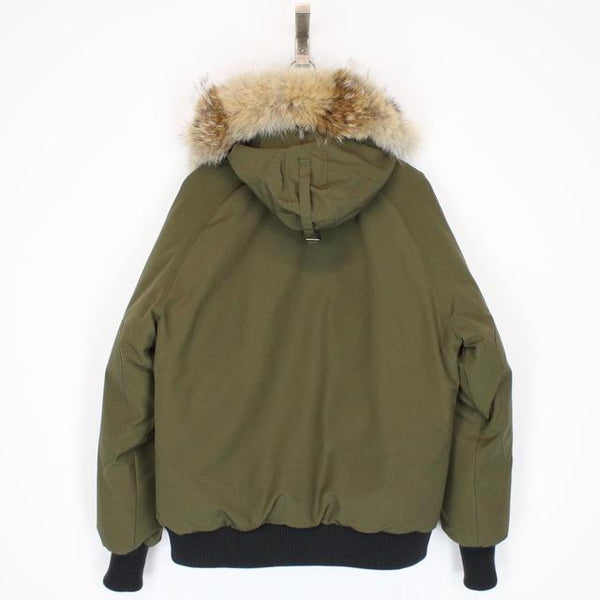 Canada Goose Green Chilliwack Bomber Down Jacket with Fur Trim