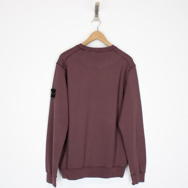 Stone Island SS 2021 Burgundy Cotton Sweatshirt Jumper