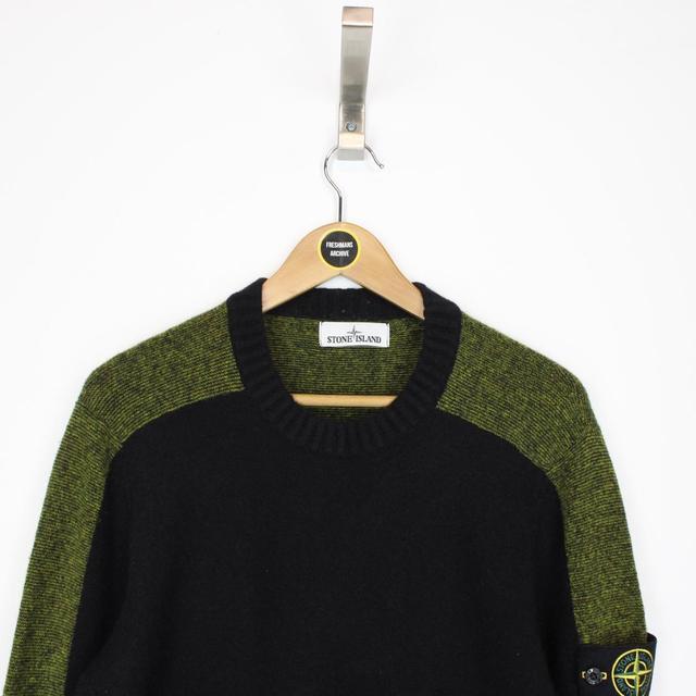 Stone Island AW 2016 Black and Green Alpaca Wool Knit Jumper