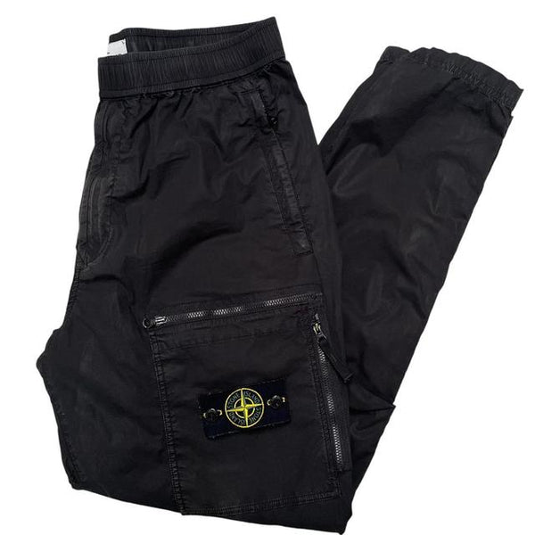 Stone Island SS 2022 Black RE-T Fit Cargo Trousers