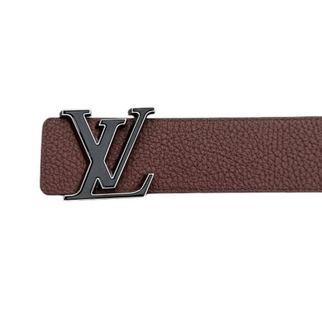 Louis Vuitton Navy Blue and Brown Initials Pyramide Reversible Leather Belt