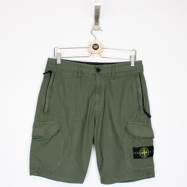 Stone Island SS 2020 Green Bermuda Cotton Cargo Shorts