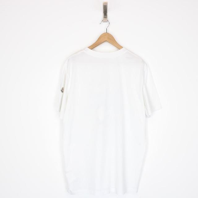 Moncler White Short Sleeve Zig Zag Logo Print T-Shirt