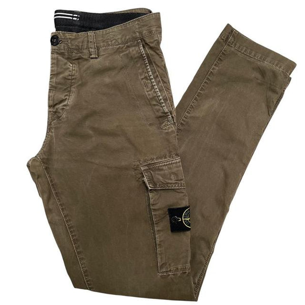 Stone Island AW 2015 Khaki Green Slim Fit Cargo Trousers