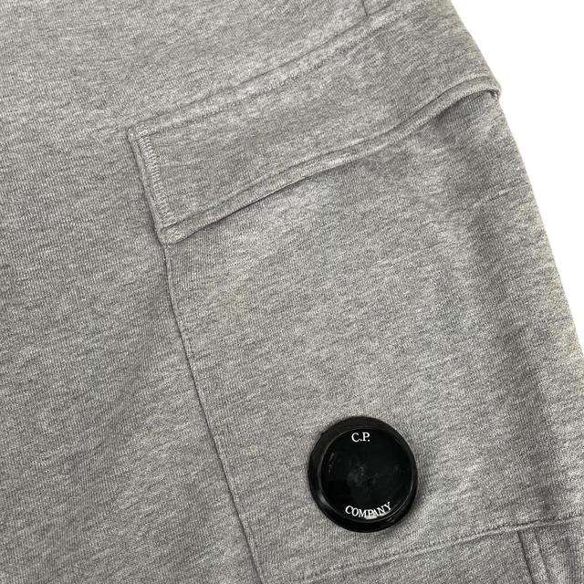 CP Company Grey Cotton Lens Tracksuit Bottoms / Joggers