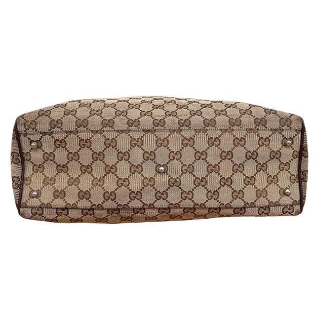 Gucci Brown and Beige GG Monogram Sherry Line Canvas Handbag