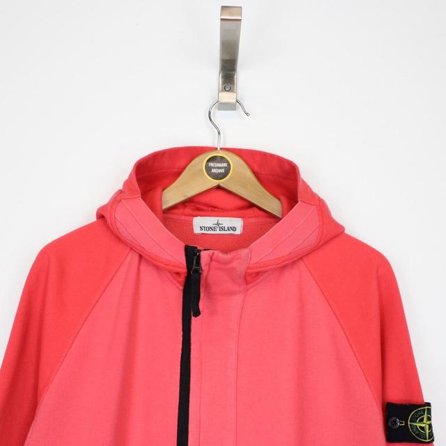 Stone Island SS 2017 Pink Two Tone 1/4 Zip Hoodie Jumper