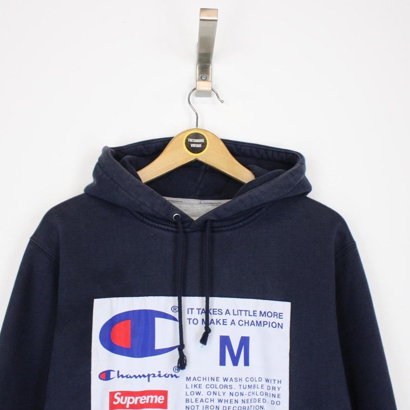 Champion x Supreme Label Hoodie Medium